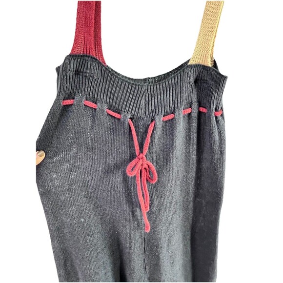 Vtg 90s Harmonie Knitwear Dance Romper Warm Up Cover Outfit Colorblock M - Picture 2 of 8